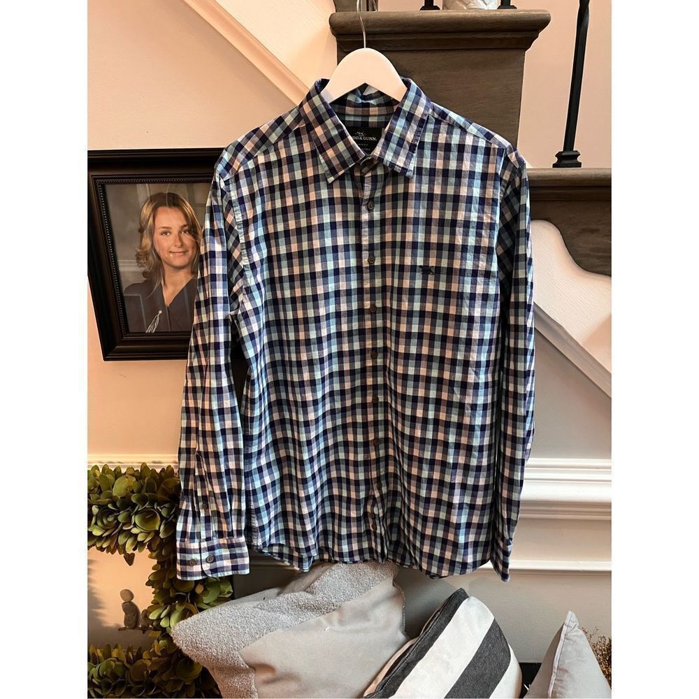 Rodd & Gunn Blue Plaid Spirts Fit Italian Woven Button Down
Shirt sz L